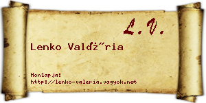 Lenko Valéria névjegykártya